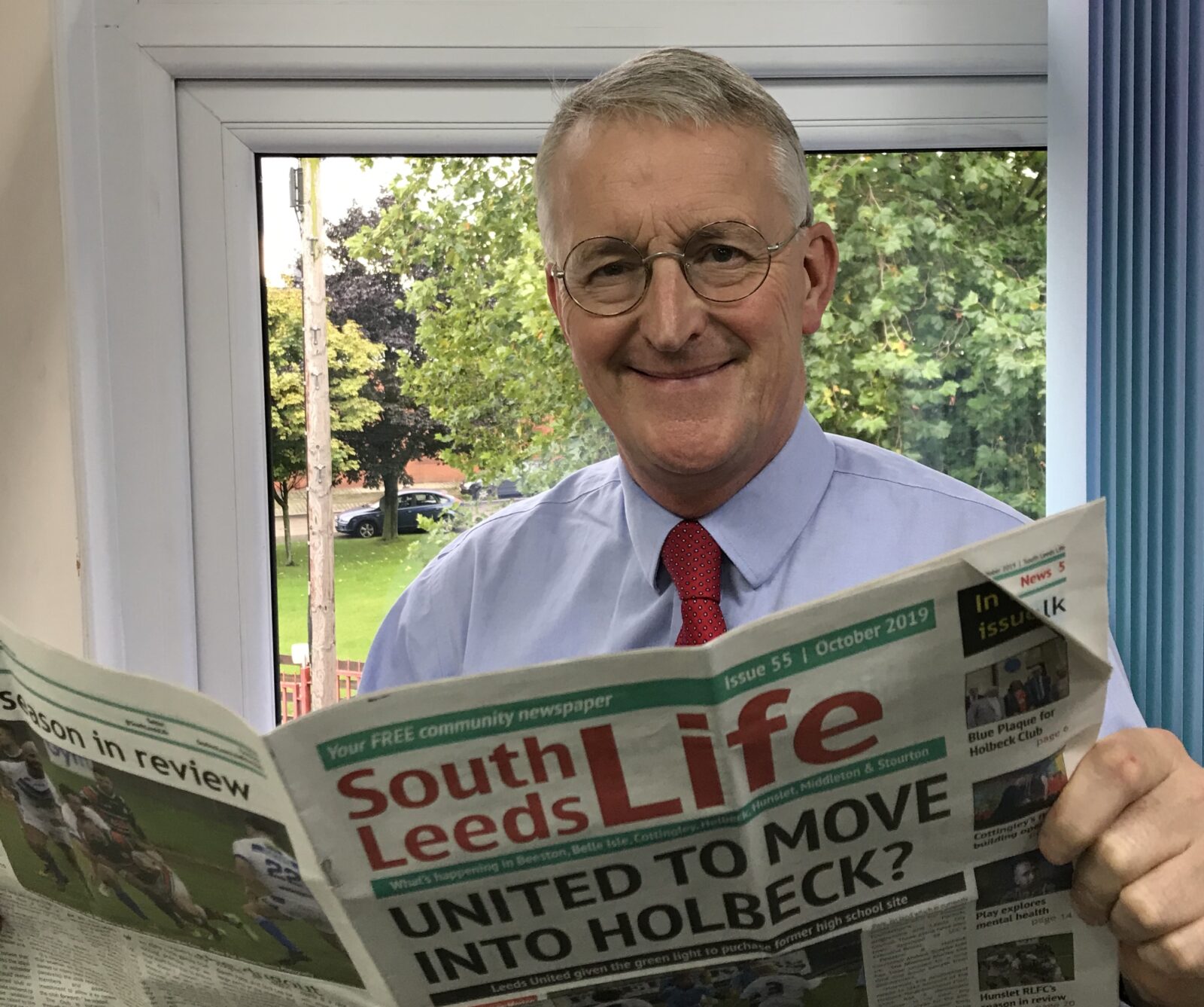 Hilary Benn reading South Leeds Life