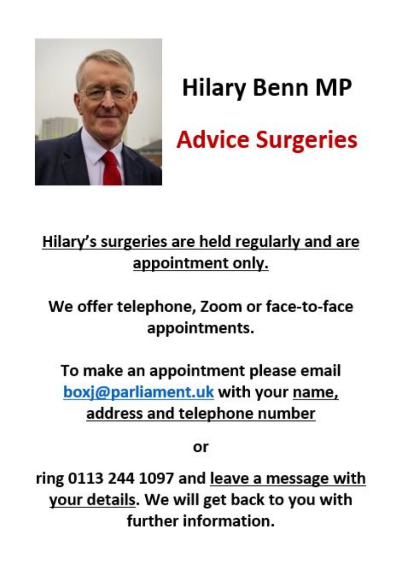 Hilary Benn advice surgeries
