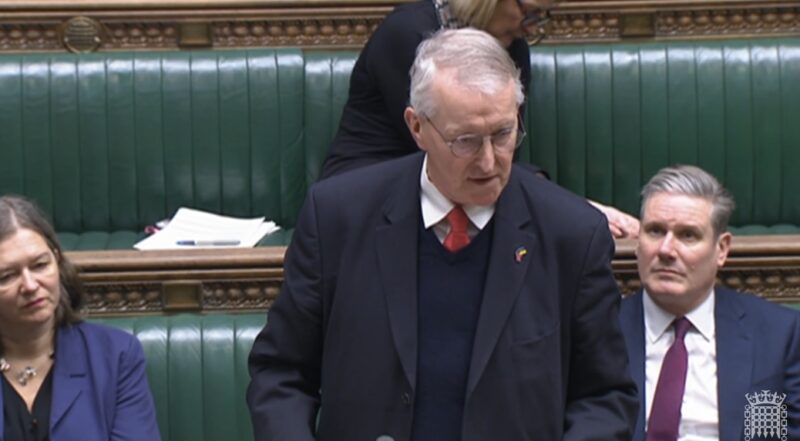 Hilary speaking in the House of Commons