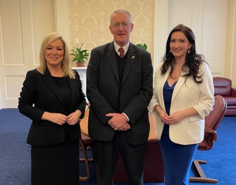 Meeting with the First Minister Michelle O’Neill and deputy First Minister Emma Little-Pengelly at Stormont Castle