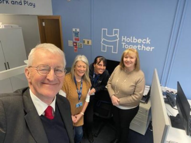 Hilary visiting the team at Holbeck Together recently to discuss the Heart of Holbeck project