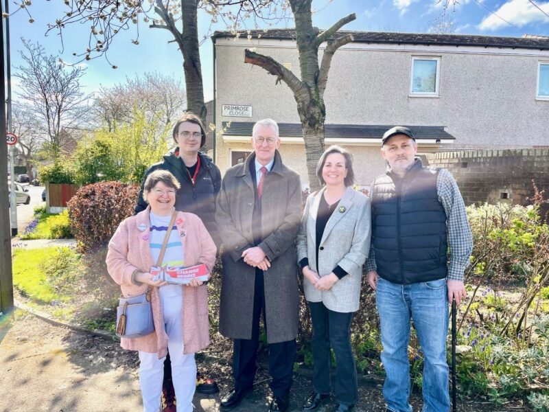Hilary campaigning in Halton