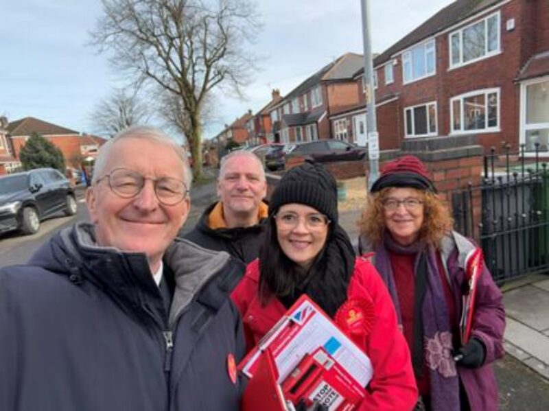 Hilary out campaigning in the Gorton and Denton by-election