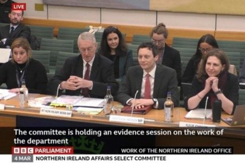 Giving evidence to the Northern Ireland Affairs Select Committee