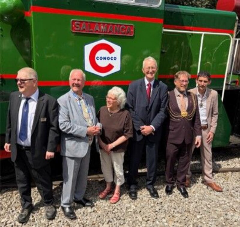 Visiting the Middleton Railway for the naming of a locomotive.  It has been called ‘Salamanca’ in memory of the first steam engine built by John Blenkinsop and Matthew Murray in 1812 – a full 17 years  before Stephenson’s ‘Rocket’.