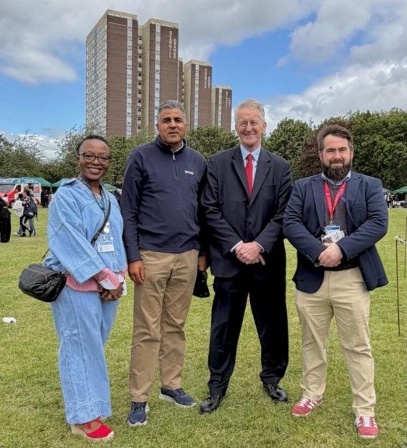 With councillors Nkele Manaka, Asghar Khan and Luke Farley at the very successful Burmantofts Gala