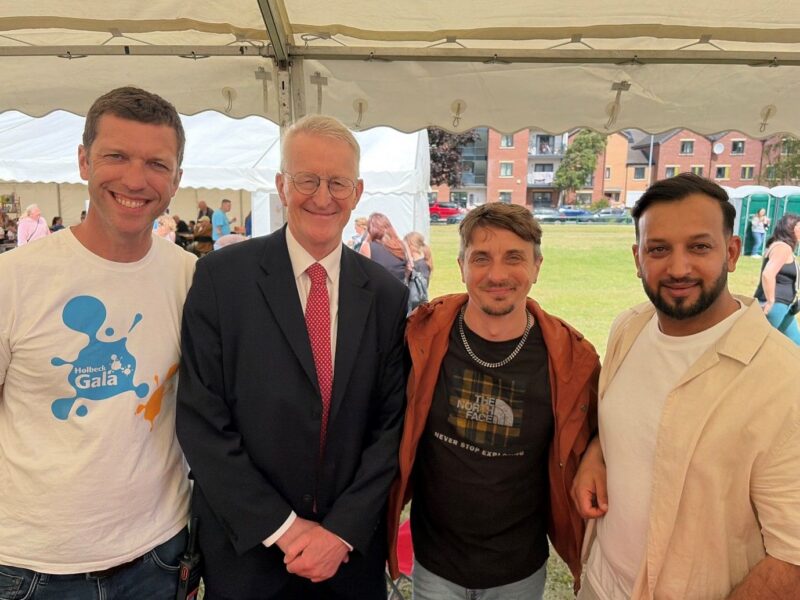 Hilary at the Hunslet Gala with Councillors Andrew Scopes, Paul Wray and Shaf Ali